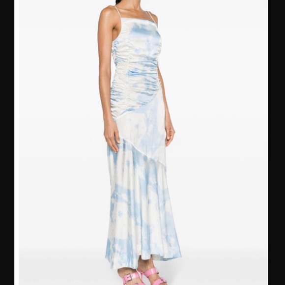 Ganni Maxi Satin Cloud Print dress - Picture 1 of 7